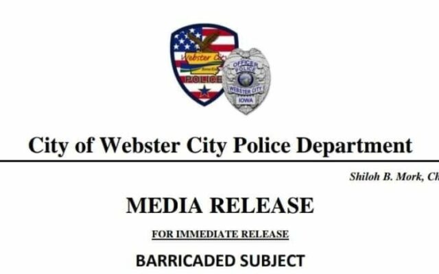 Man Arrested in Webster City After He Barracades Himself For Nearly Four Hours