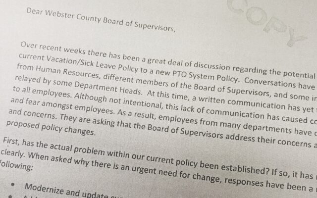 Webster County Employees Pen Letter Against County Plans to Change Benefits Policy