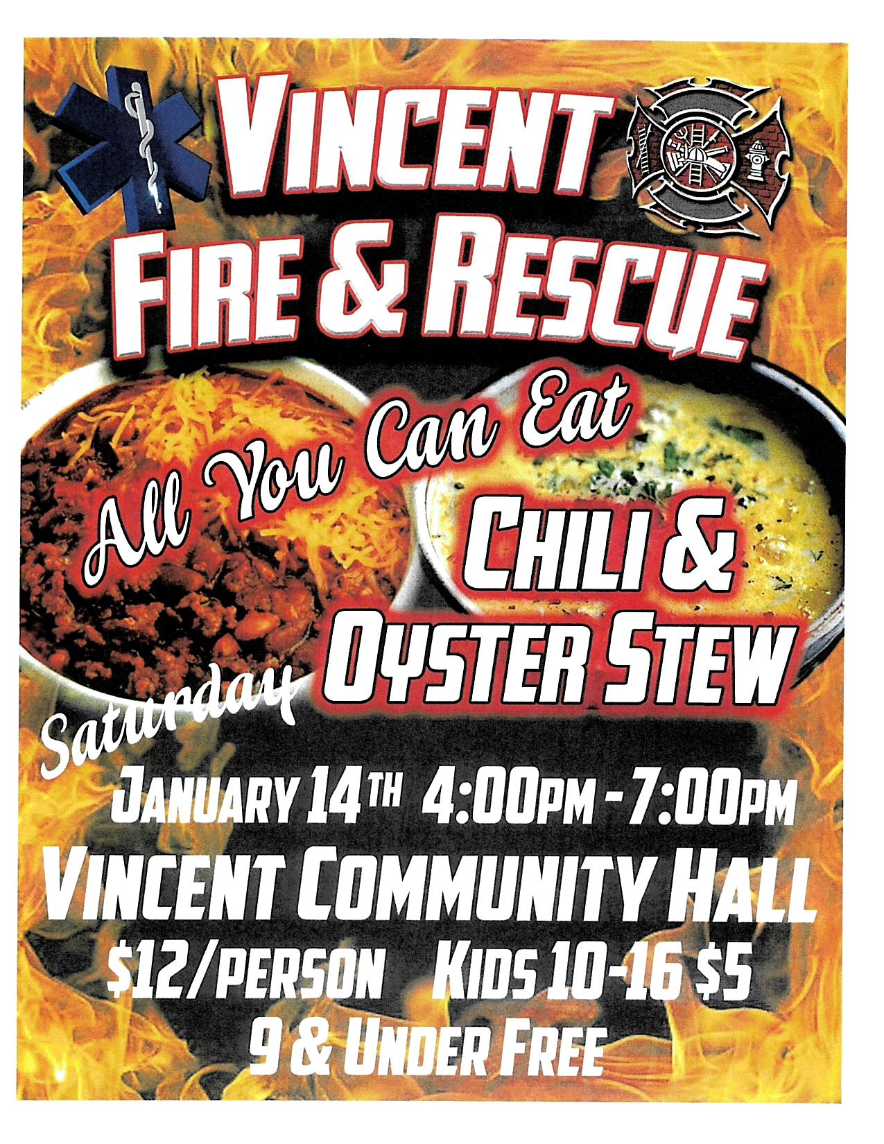 <h1 class="tribe-events-single-event-title">Vincent Fire and Rescue All You Can Eat Chili and Oyster Stew</h1>