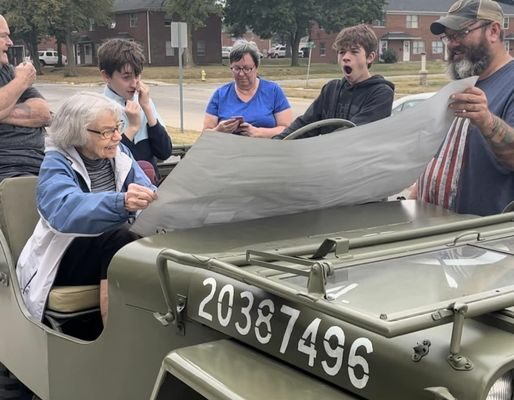 Family Surprises Fort Dodge Woman with Jeep Like One Her Husband Drove in WWII