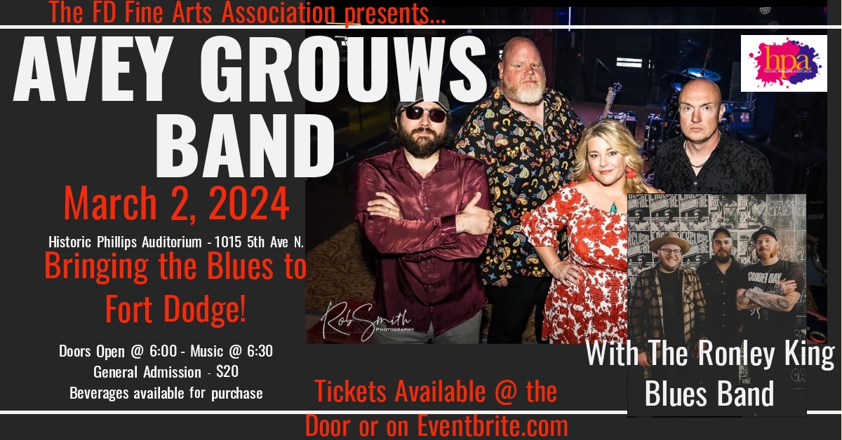 <h1 class="tribe-events-single-event-title">Avey Grouws Band w/ The Ronley King Band LIVE at Historic Phillips Auditorium</h1>