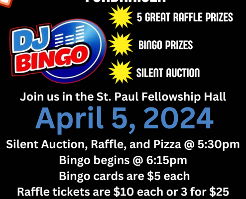 St Paul Lutheran School DJ Bingo Fundraiser