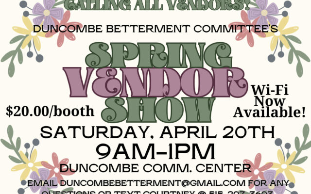 Duncombe Betterment Committee Spring Vendor Show